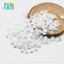 New Arrival A14-Pure white AB Color Half Round Faux Loose Pearls for Jewelry Making
